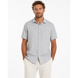 Outerknown Organic Cotton Hemp Shirt Striped Button Up Sz L Sustainable Resort